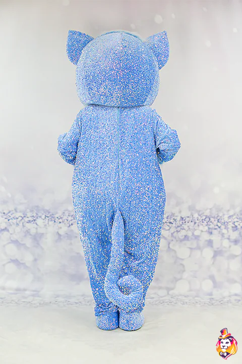 Cat Violet mascot costume — back view