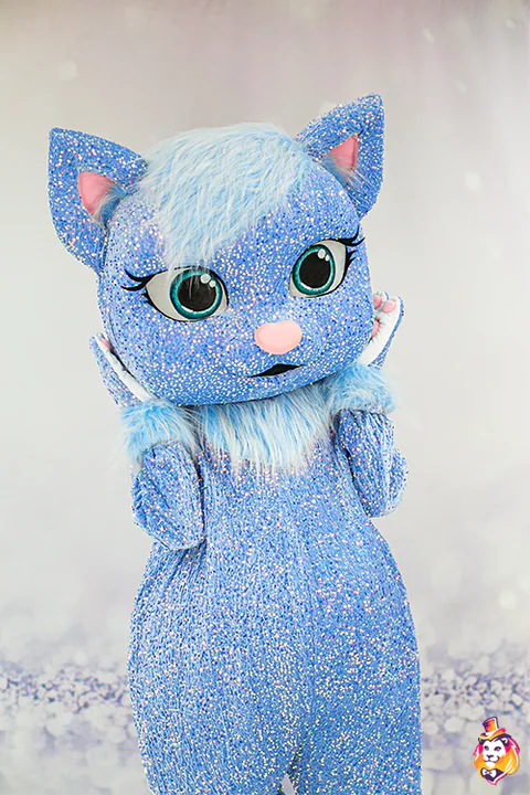 Cat Violet mascot costume — detail