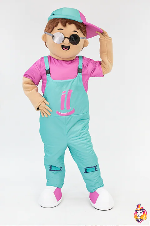 Boy in a Cap Mascot Costume