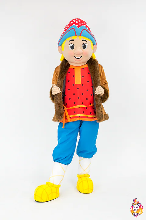 Mascottepak Jongen in rood stippenhemd