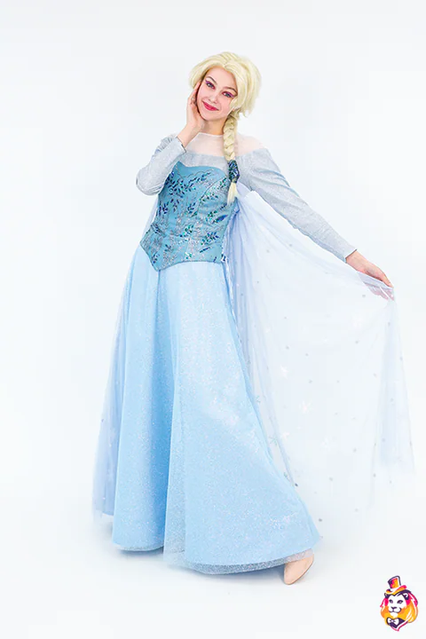 Principessa dei ghiacci con abito azzurro – costume per animatori