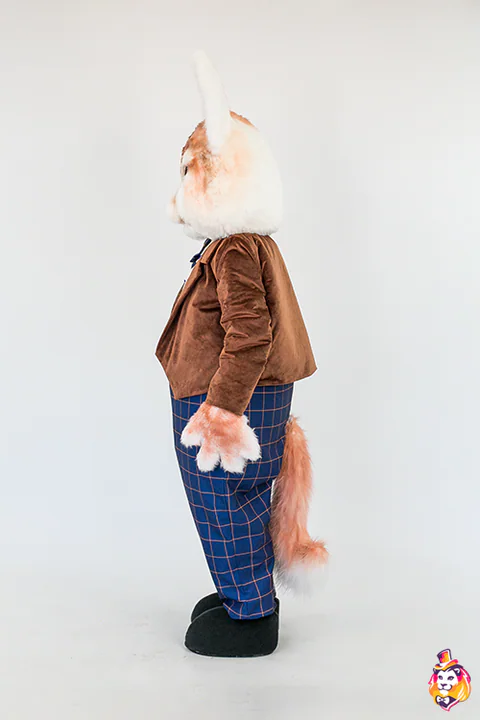 Fuchs mit großen Ohren – Maskottchen-Kostüm, Seitenansicht