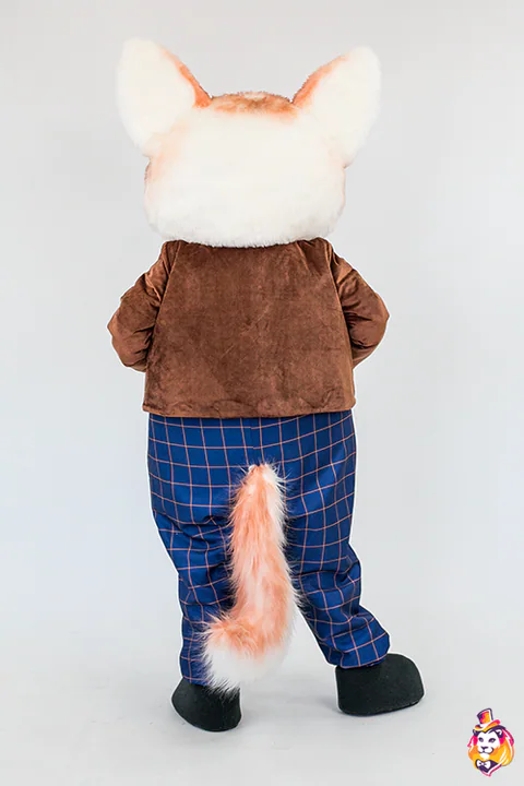 Fuchs mit großen Ohren – Maskottchen-Kostüm, Rückansicht