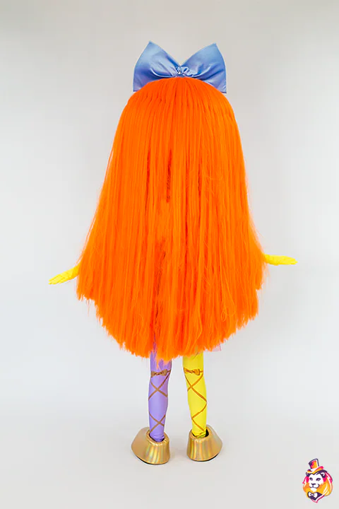 Puppe Designerin – Maskottchen-Kostüm, Rückansicht