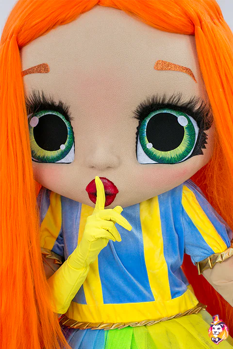 Puppe Designerin – Maskottchen-Kostüm, Detail