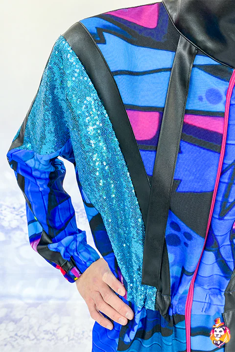 Blauer Graffiti-Overall – Animateur-Kostüm, Detail