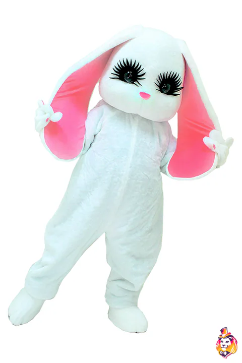 Mascottepak Konijn Mila Roxy wit