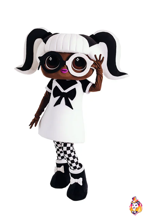 Black-and-White Doll Mascot Costume
