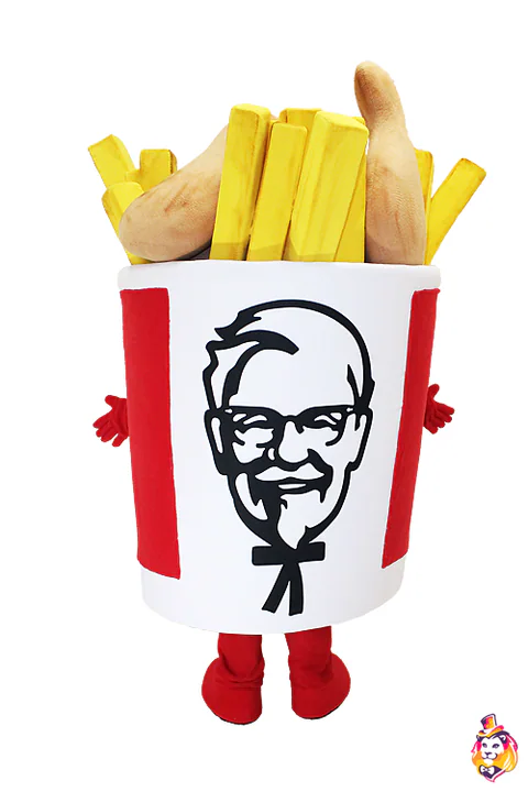 Bucket mascot costume — back view