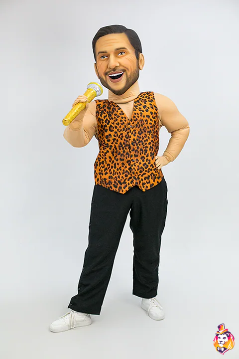 Ținută de striptease: vestă cu imprimeu leopard și pantaloni – pentru costume de mascotă (fără costum)