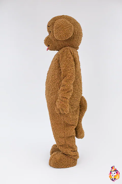 Brown Poodle mascot costume — side view