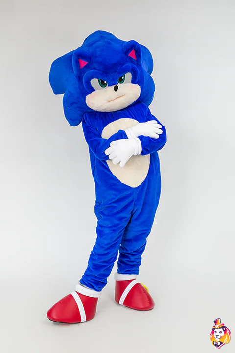 Blue Hedgehog in Red Sneakers Mascot Costume