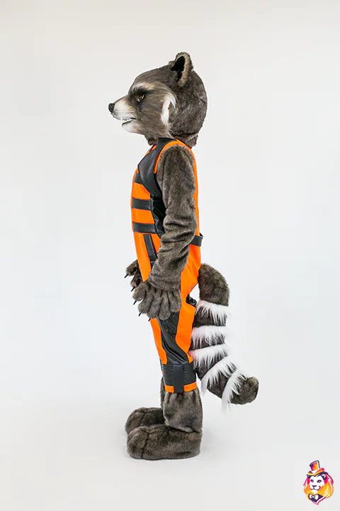 Mascottepak Superwasbeer – zijaanzicht