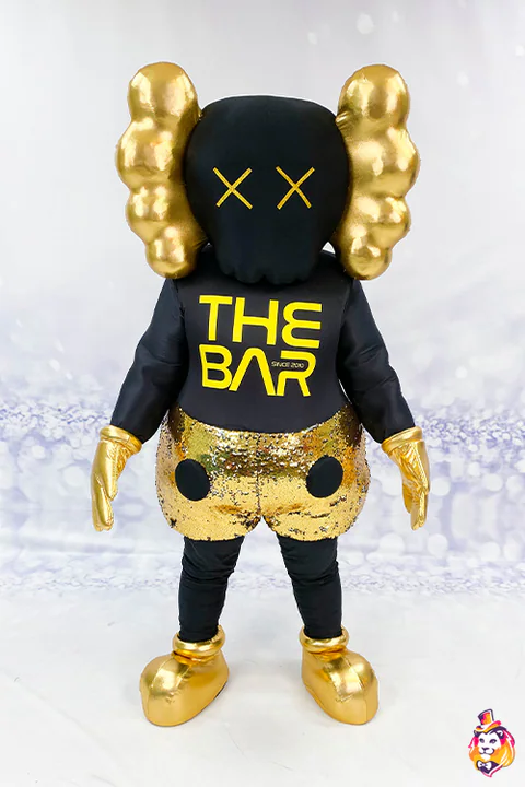 X-Eyes Figure in Black and Gold Mascot Costume