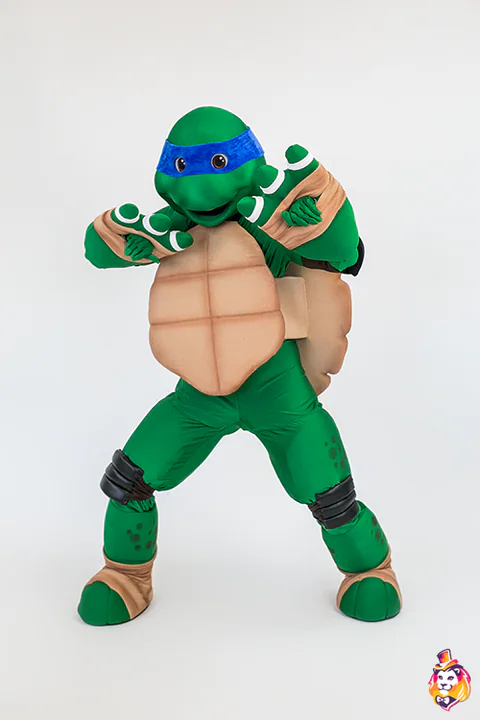 Turtle with a Blue Headband Mascot Costume