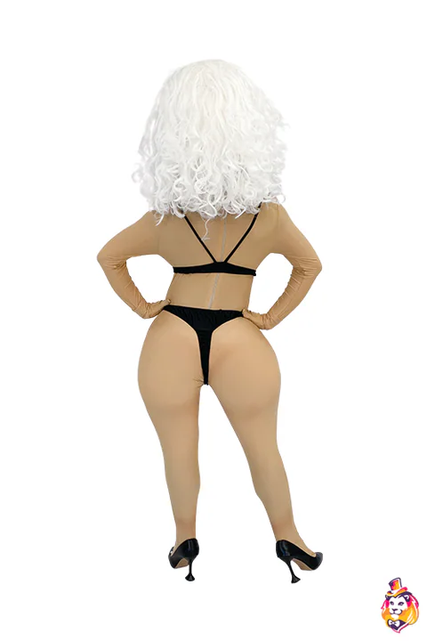 Silver-Curled Starlet mascot costume — back view