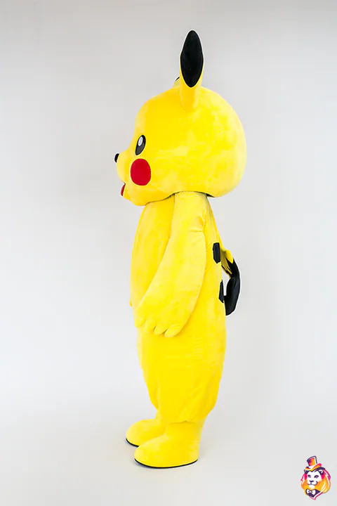 Animale giallo – costume mascotte, vista laterale