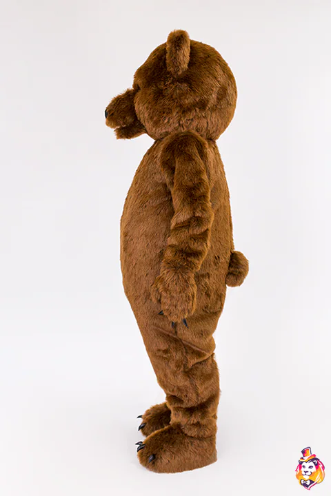 Mascottepak Donkerbruine beer – zijaanzicht