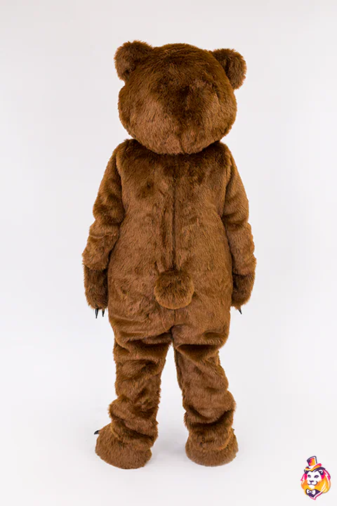 Mascottepak Donkerbruine beer – achteraanzicht