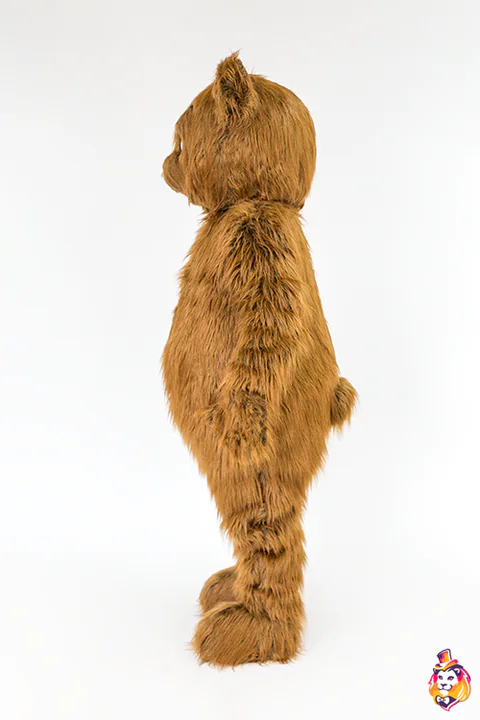 Chestnut Teddy Bear mascot costume — side view