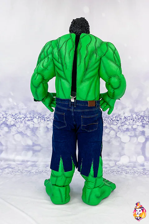 Mascottepak Groene superheld – achteraanzicht