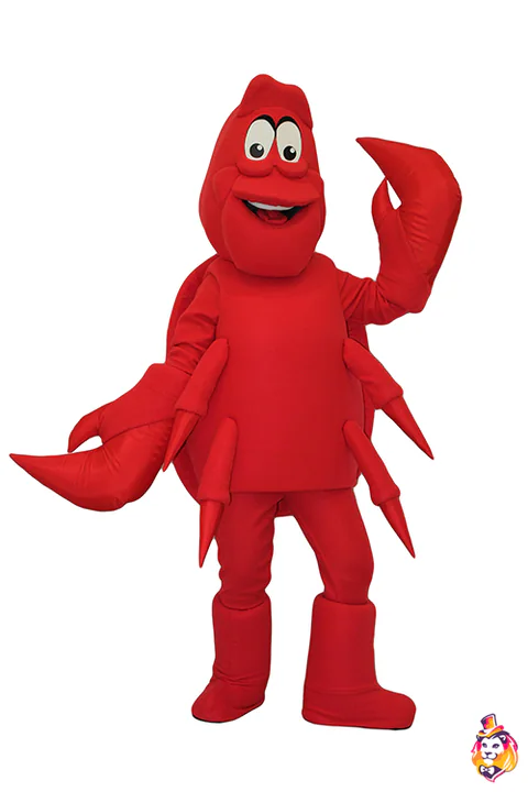 Mascottepak Rode krab met grote scharen