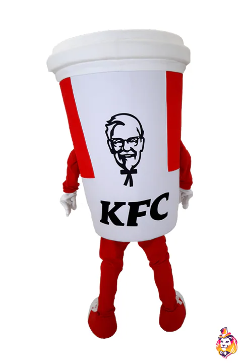 Paper Drink Cup mascot costume — back view
