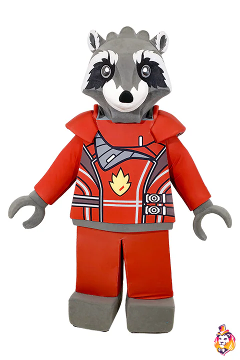 Raccoon Constructor mascot costume — front view