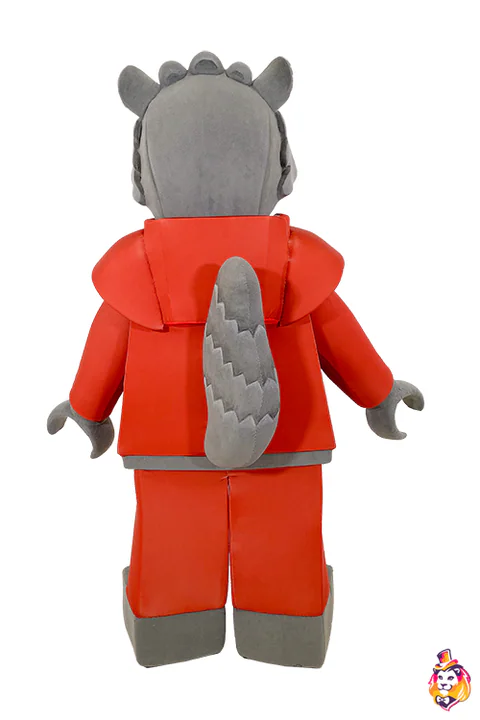 Raccoon Constructor mascot costume — back view