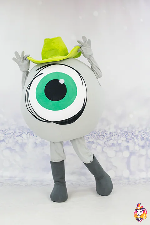 Monster with One Eye Grey Mascot Costume