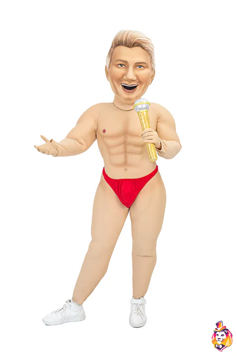 Mascottepak Stripper-zanger met blonde kuif