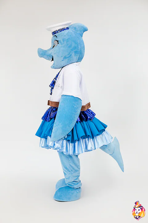 Mascottepak Dolfijnmeisje – zijaanzicht