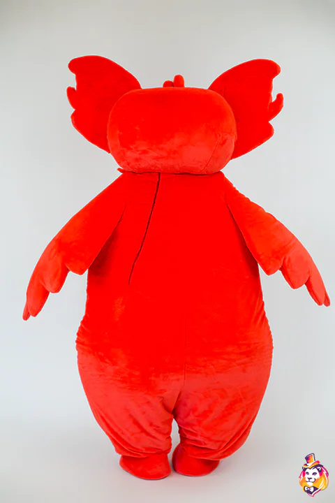 Owlet Red mascot costume — back view