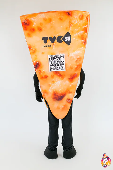 Mascottepak Sappige pizzapunt – achteraanzicht
