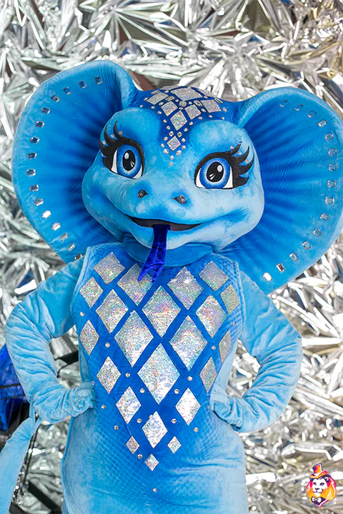 Mascottepak Blauwe slang – detail