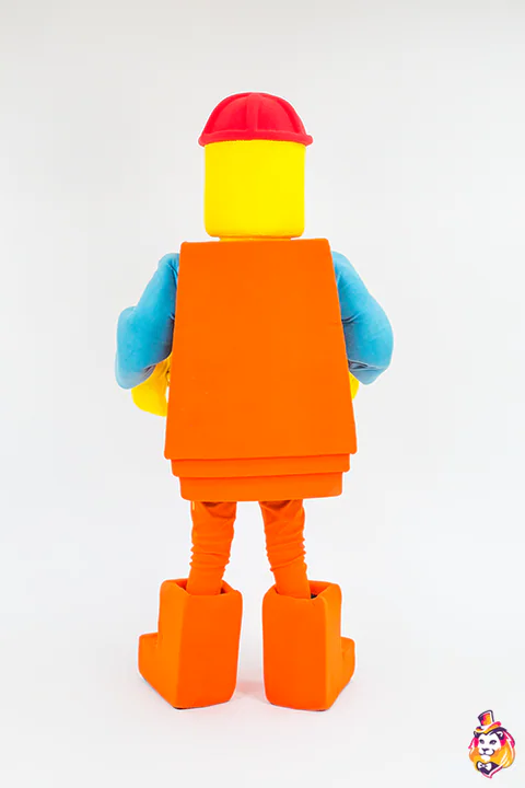Costum de animator Figurina Constructor – vedere din spate
