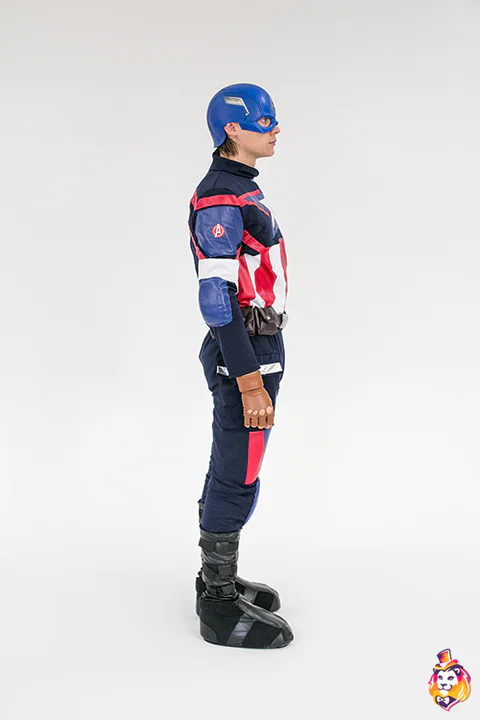 Hero with Star Shield entertainer costume — side view