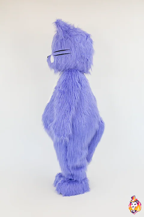 Mascottepak Paars poesje – zijaanzicht