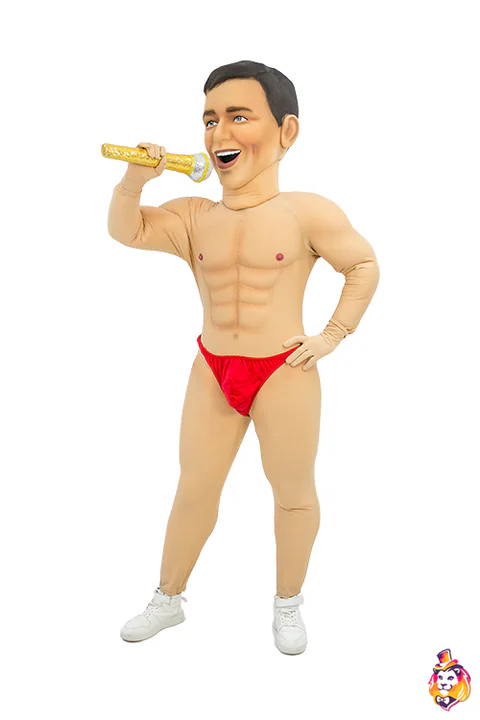 Mascottepak Zanger in rode zwembroek