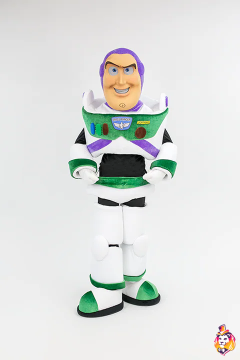 Mascottepak Ruimteheld in wit-groen pak