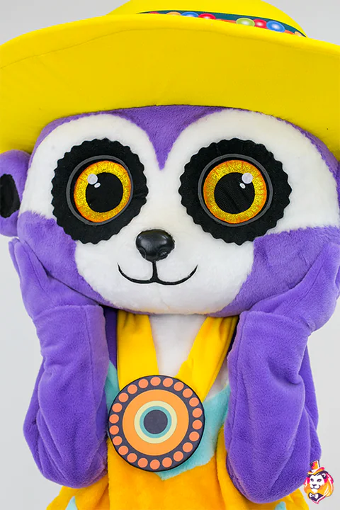 Lemur mit Hut – Maskottchen-Kostüm, Detail