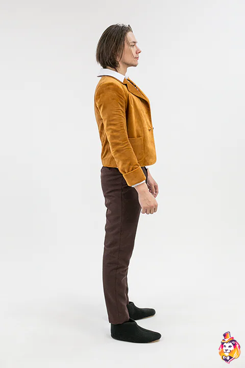 Mountain Lad in Suede Jacket entertainer costume — side view