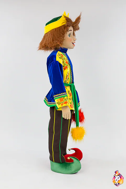 Mascottepak Nar Peter blauw – zijaanzicht
