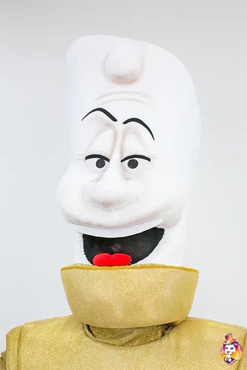 Fabulous Candlestick mascot costume — detail