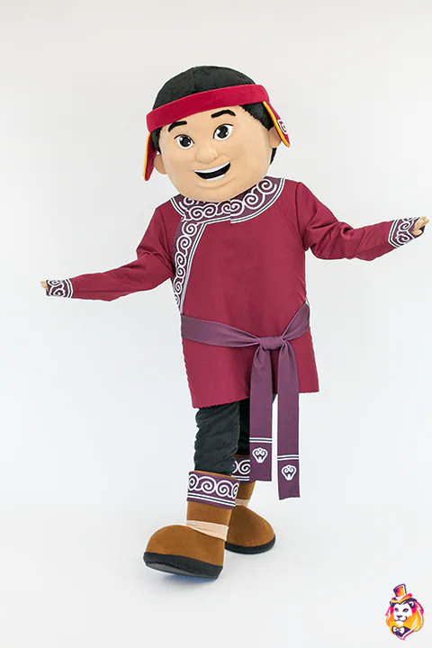 Costum de mascotă Băiat în tunică vișinie cu motive