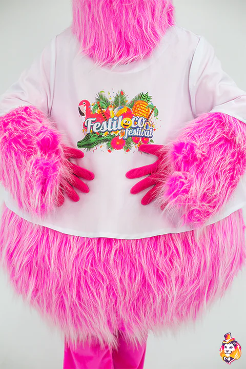 Flamingo mit Brille – Maskottchen-Kostüm, Detail