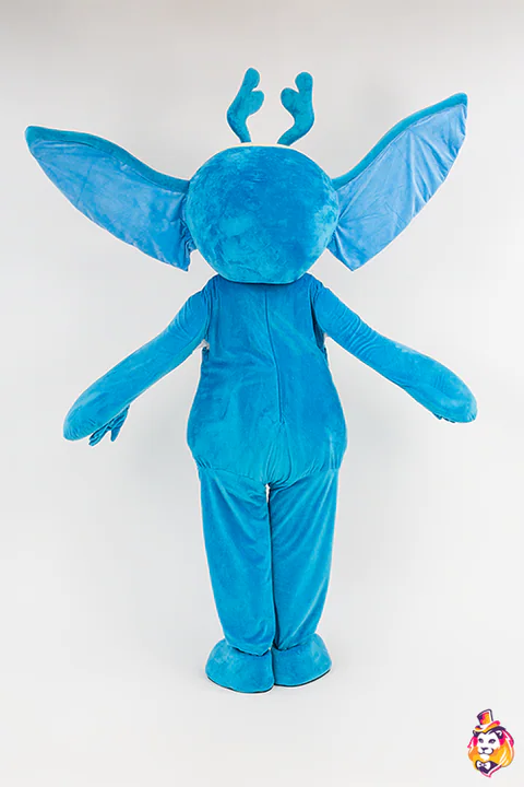 Creature Blue mascot costume — back view