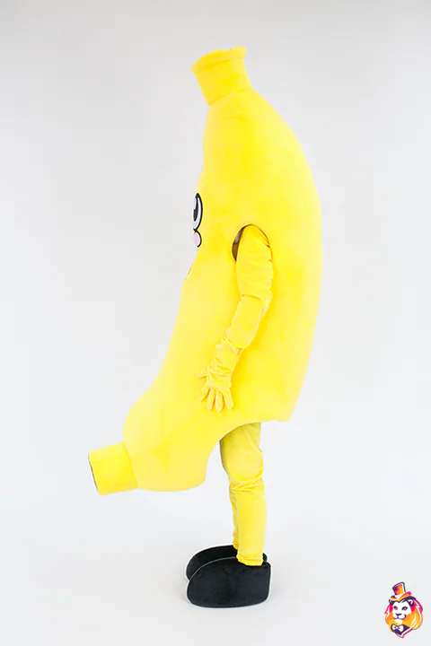 Mascottepak Gele banaan – zijaanzicht