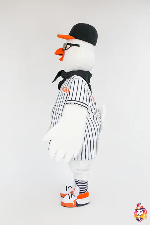 Pollo rapper – costume mascotte, vista laterale