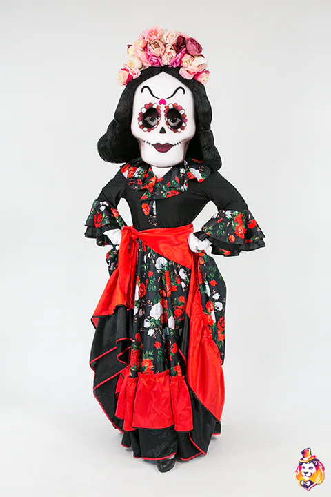 Catrina with Rose Crown Mascot Costume